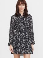 Shein Navy Floral Print Shirt Dress