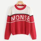 Shein Color Block Letter Print Jumper