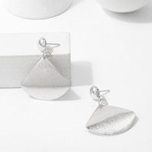 Shein Fan Shaped Metal Drop Earrings