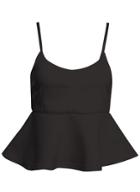 Shein Black Spaghetti Strap Ruffle Cami Top