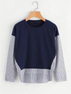 Shein Drop Shoulder Contrast 2 In 1 Tee
