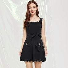 Shein Pocket Front Solid Dress