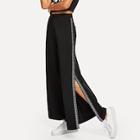 Shein Wide Waistband Letter Side Pants
