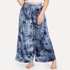 Shein Plus Tie Dye Wide Leg Drawstring Pants