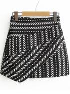 Shein Black Tribal Pattern Asymmetrical Skirt