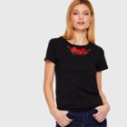 Shein Flower Embroidery Front Tee