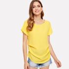 Shein Ruched Side Curved Hem Top