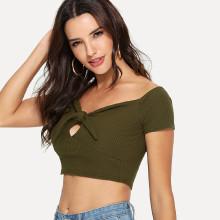 Shein Tie Neck Crop Top