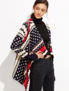 Shein Multicolor Geometric Pattern Poncho Sweater