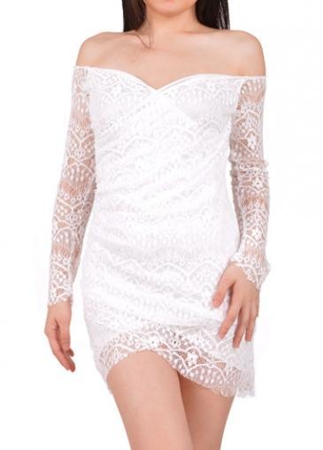 Rosewe Elegant Off The Shoulder Long Sleeve Sheath Dress