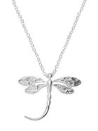 Shein Silver Plated Dragonfly Pendant Delicate Necklace