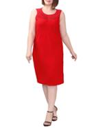Shein Red Folds Plus Pencil Dress