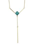 Shein Green Plated Long Chain Necklace