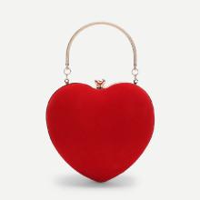 Shein Heart Shaped Clutch Bag With Chain