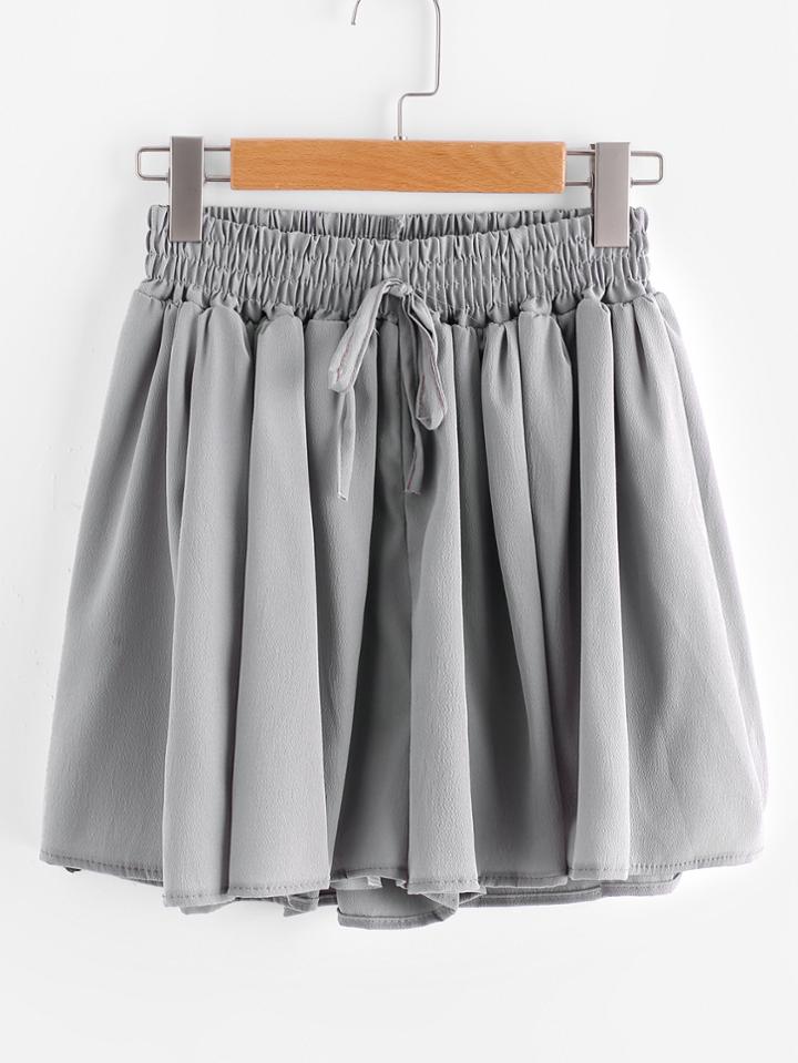 Shein Drawstring Shirred Waist Chiffon Skort