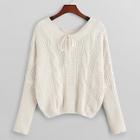 Shein Knot Front Cable Knit Sweater