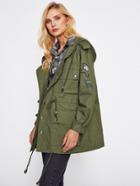 Shein Embroidery Drawstring Military Jacket
