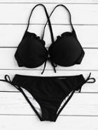 Shein Frill Detail Side Tie Cross Back Bikini Set