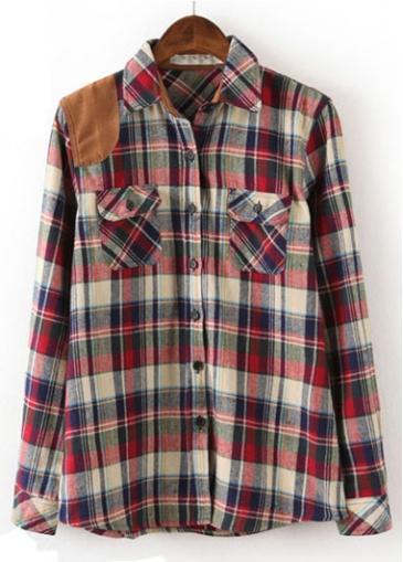 Rosewe Autumn Essential Long Sleeve Plaid Shirts For Woman