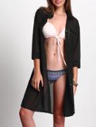 Shein Black Sheer Chiffon Long Cardigan
