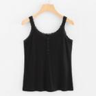 Shein Lace Contrast Ribbed Tank Top