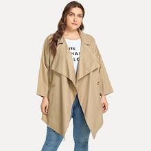 Shein Plus Shawl Collar Solid Coat