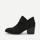 Shein Plain Ruched Detail Western Ankle Boots