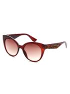 Shein Brown Frame Decorative Arm Sunglasses