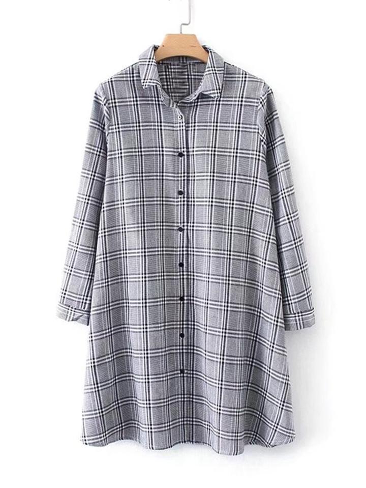 Shein Plaid Shirt Dress