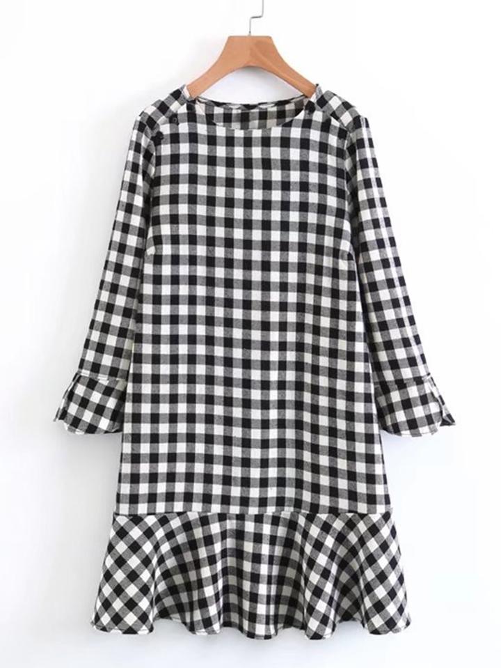 Shein Drop Waist Gingham Dress