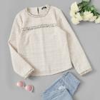 Shein Whipstitch Trim Tweed Top