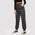 Shein Plaid Tapered Pants