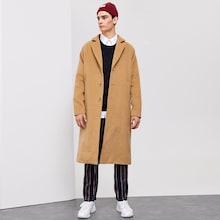Shein Men Single Breasted Waterfall Collar Coat