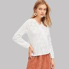 Shein Cut Out Scallop Trim V-neck Top