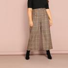 Shein Plus Double Breasted Wide Leg Pants