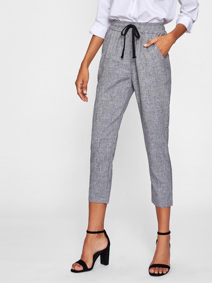 Shein Drawstring Waist Crop Peg Pants
