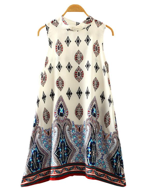 Shein Multicolor Paisley Print Swing Dress