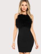 Shein Faux Fur Front Cami Dress