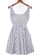 Rosewe A Line Spaghetti Strap Design Polk Dot Dress