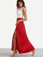 Shein Red Basic Split Maxi Skirt