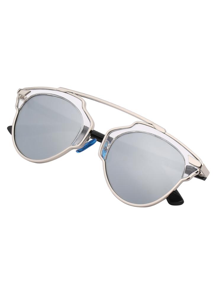 Shein Contrast Cut Out Frame Fashion Sunglasses