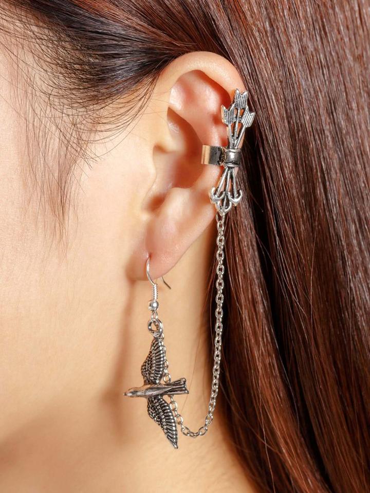 Shein Bird Design Ear Cuff 1pcs With Chain