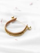 Shein Brown Faux Leather Gold Chain Embellished Bracelet