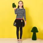 Shein Toddler Girls Contrast Trim Striped Sweater