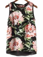 Shein Multicolor Flower Print Tank Top