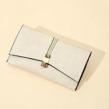 Shein Zipper Front Flap Pu Clutch