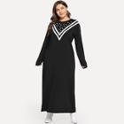 Shein Plus Striped Beaded Decoration Dress