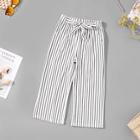 Shein Girls Pinstripe Print Knot Pants