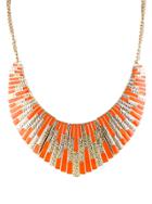 Shein Orange Shining Bib Collar Necklace