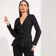 Shein Ruffle Detail Surplice Blazer